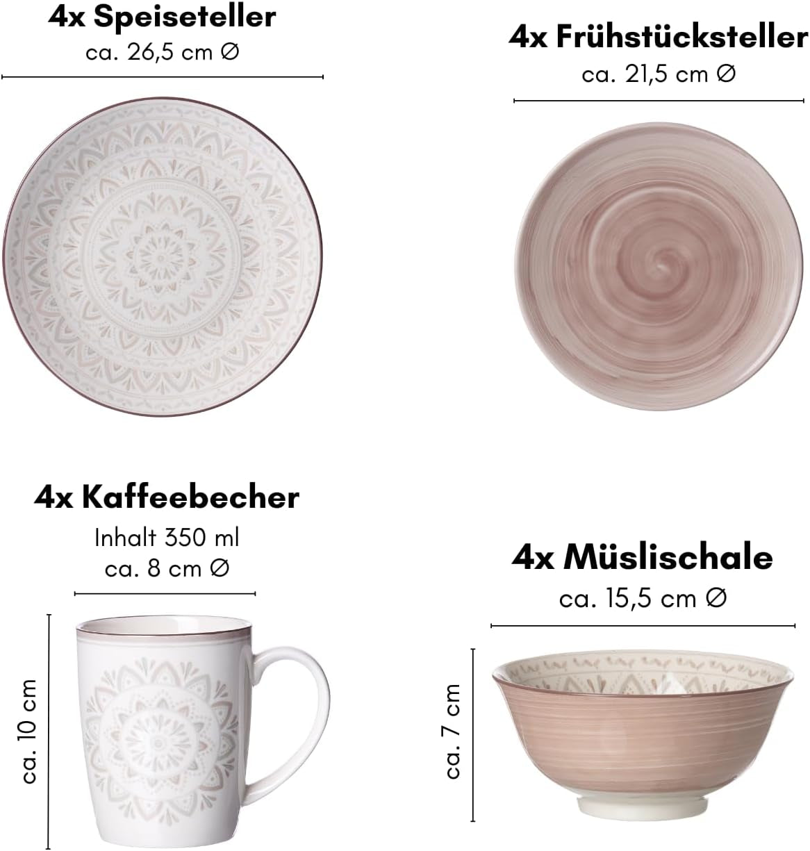 Ritzenhoff & Breker Valencia Geschirrset, bestehend aus 16 Teilen