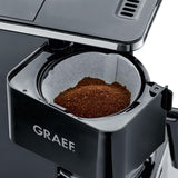 GRAEF. FK402 Filter-Espressomaschine Schwarz, 1,25 L, Warmhaltefunktion, Timer, Pre-Infusion-Funktion, Brühkopf für optimale Geschmacksentfaltung, einfache Bedienung