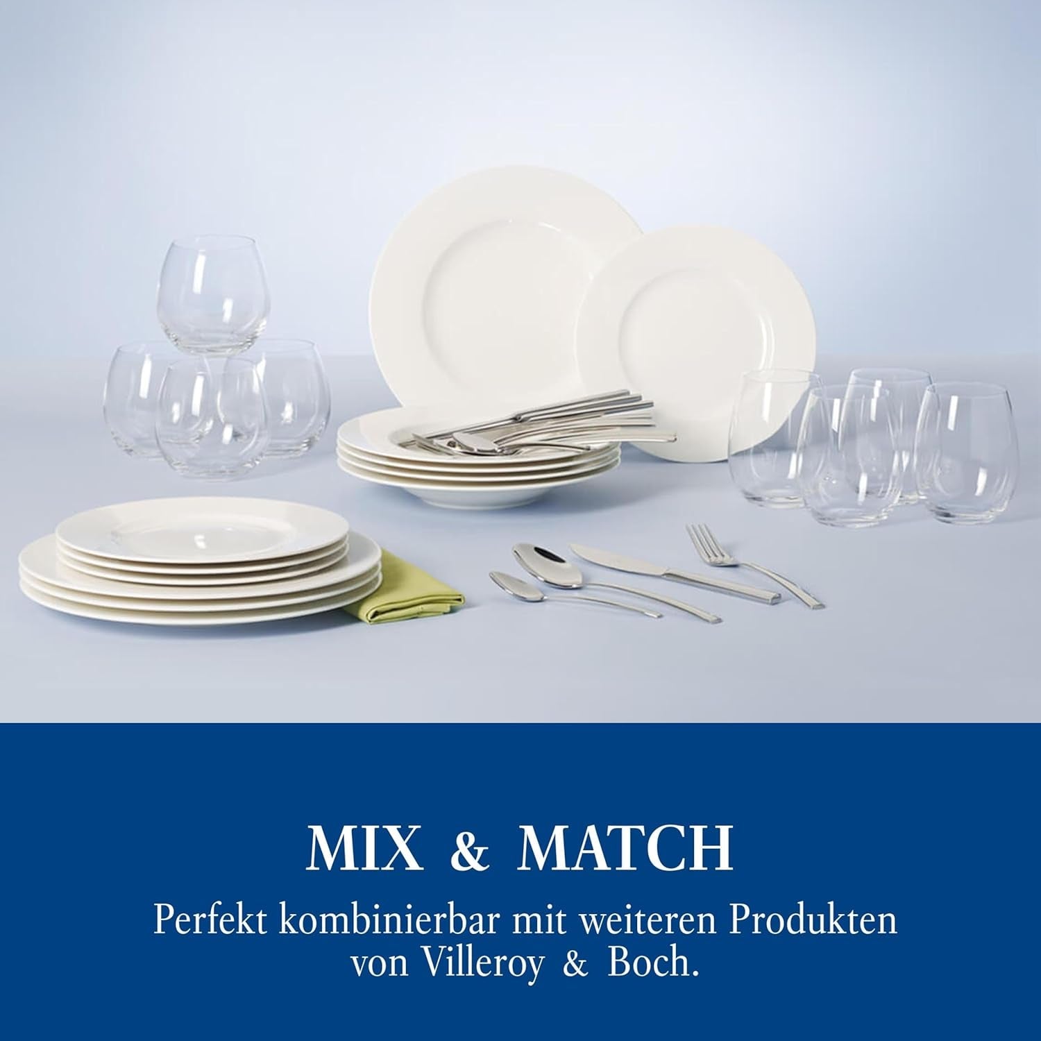 Villeroy & Boch Wonderful World 12-teiliges Geschirrset, spülmaschinen- und mikrowellengeeignet, weiß, Teller, Geschirr, Porzellan, Speiseteller, Set, modernes Geschirrset, Premium-Porzellan