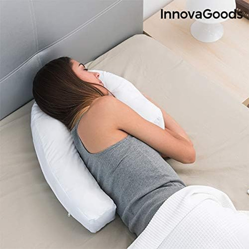 Innovagoods Ergonomisches U-förmiges Kissen für Seitenschläfer, ideal für die Schwangerschaft, fördert ruhiges Atmen, reduziert Schnarchen, Baumwolle und Polyester, weiß, 39 x 57 x 14 cm. Orthopädische Halskissen von Naty Shop