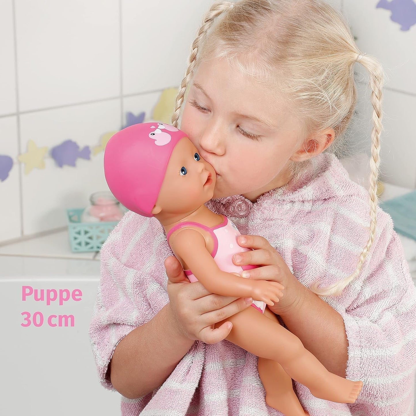 BABY Born My First Swimmer Girl – 30 cm große Puppe – Badepuppe mit Drehmechanismus, wasserdicht – funktioniert ohne Batterien – geeignet für Kinder ab 1 Jahr