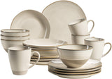 MÄSER 931512 Nottingham Vintage Series Tafelservice für 4 Personen, Kombiservice aus 20 Teilen mit unregelmäßigen runden Formen im Retro-Look, Fliese, Beige