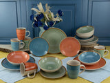 CreaTable, 22851, Serie COUNTRY, 24-teiliges Tafelservice für 6 Personen, Kombinationsservice aus Porzellan, spülmaschinen- und mikrowellengeeignet, hochwertige Herstellung