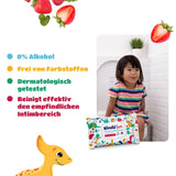 Kindii Fun Nasses Toilettenpapier – (10 x 60 Stück) Nasses Toilettenpapier – Kamille, Aloe Vera, pH-neutral, wasserbar, erfrischt den Intimbereich – 600 Stück