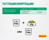 JOSERA Enten- und Hühnerpastete mit Petersilie (16 x 85 g) | Erwachsener | Premium-Nassfutter für ausgewachsene Katzen | Enten- und Hühnerpastete | Lachsöl | Keine Körner | Nasses Katzenfutter in frischen Beuteln | 16 Stück