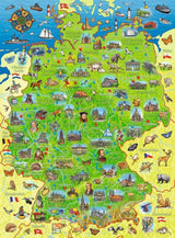 Ravensburger Kinderpuzzle - Farbige Deutschlandkarte - 200-teiliges Puzzle für Kinder ab 8 Jahren Puzzle Naty Shop
