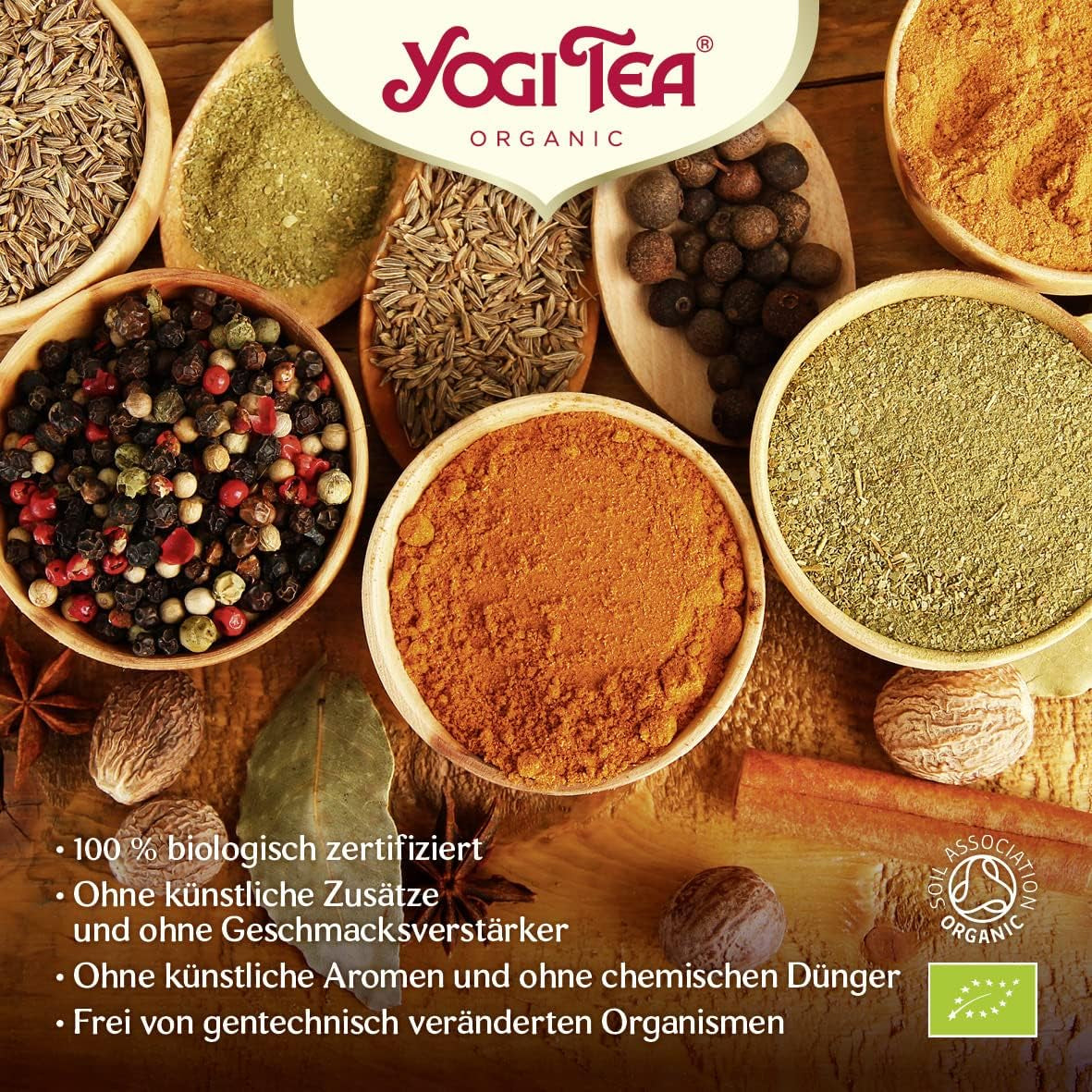 Yogi Tea – Tulsi Serenity, ayurvedischer Kräutertee, koffeinfrei, Tulsi-Mischung – Heiliges Basilikum, Lakritze und Orange, Yogi-Tee, 6er-Pack, 6 x 17 Teebeutel (102 Teebeutel)