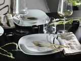 CreaTable 24029 Square City Line Serie 6-Personen-Porzellan-Geschirrset, 12-teilig, spülmaschinen- und mikrowellengeeignet, hochwertige Herstellung