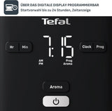Tefal Smart'n Light Espressomaschine mit Timer, Espressomaschine mit programmierbarem Filter 1,25 l, Aromafunktion für intensives Aroma, Warmhaltefunktion, Anti-Tropf und leicht zu reinigen, Schwarz