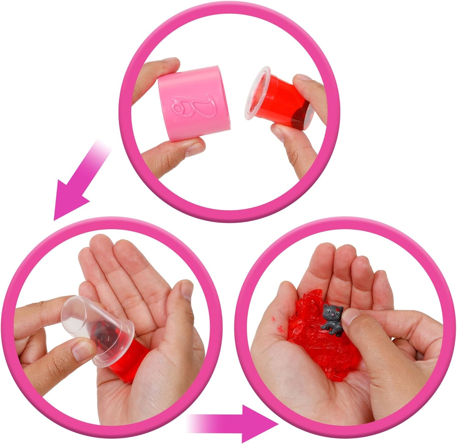 Barbie Party-Puppe ohne Box und Zubehör, Glam Party-Serie mit 10 Überraschungen, darunter eine leuchtend rote Puppe mit Farbwechseleffekt, JFY68
