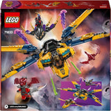 Ras und Arins LEGO NINJAGO Super Storm Flyer – Spielzeug mit Drohne, Shootern, Rotorblättern und Motoren – inkl. 3 Ninja-Rollenspiel-Minifiguren – Bauset für Jungen und Mädchen ab 8 Jahren 71833 Bausets Besuchen Sie den LEGO-Store