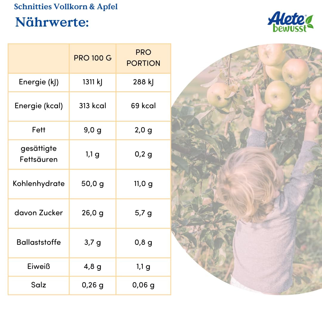 Alete Bio-Vollkorn-Apfelscheiben 8 x 132 g