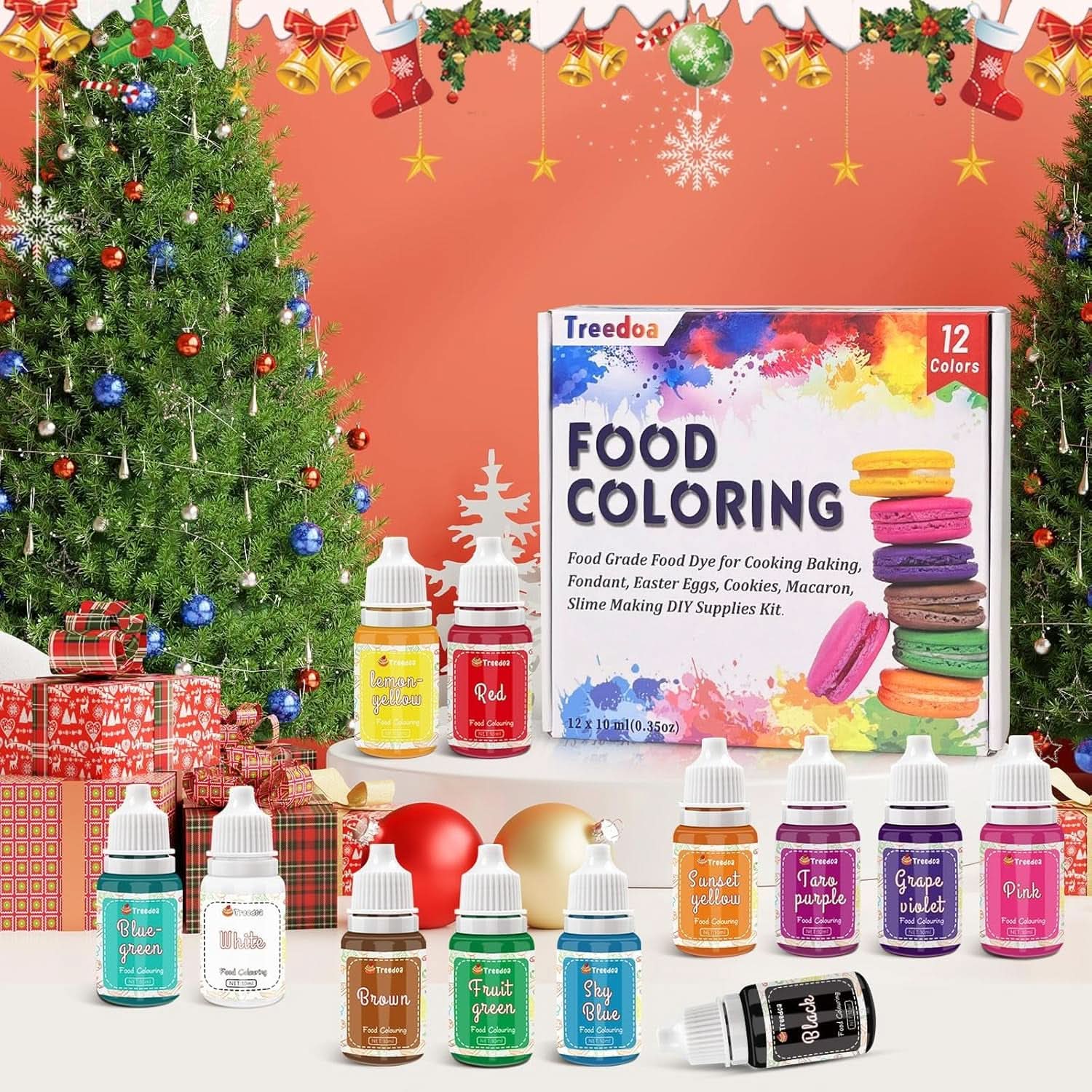Set mit 12 flüssigen Lebensmittelfarben, 10 ml Naty Shop