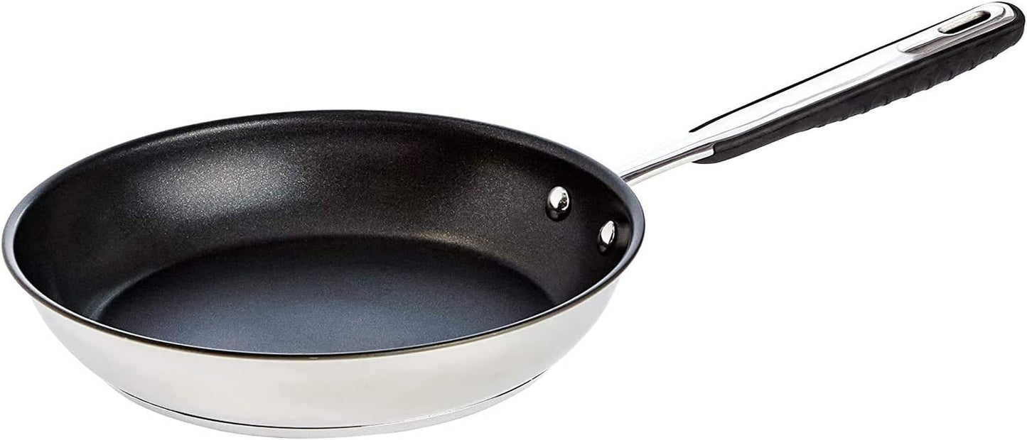 Edelstahlpfanne mit Antihaftbeschichtung – induktionsgeeignet, mit bequemem Griff – 28 cm Töpfe und Pfannen Naty Shop 28 cm Edelstahlpfanne