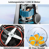 Bosch Standmixer Vitapower Serie 4 MMB6174SN, Verbesserte Version, Hochwertige Edelstahl-Klingen, 1.5L Glasbehälter, 0.6L To-Go-Flasche, Spülmaschinenfeste Teile, 30.000 U/Min, 1200 W, Silver Kitchen Naty Shop