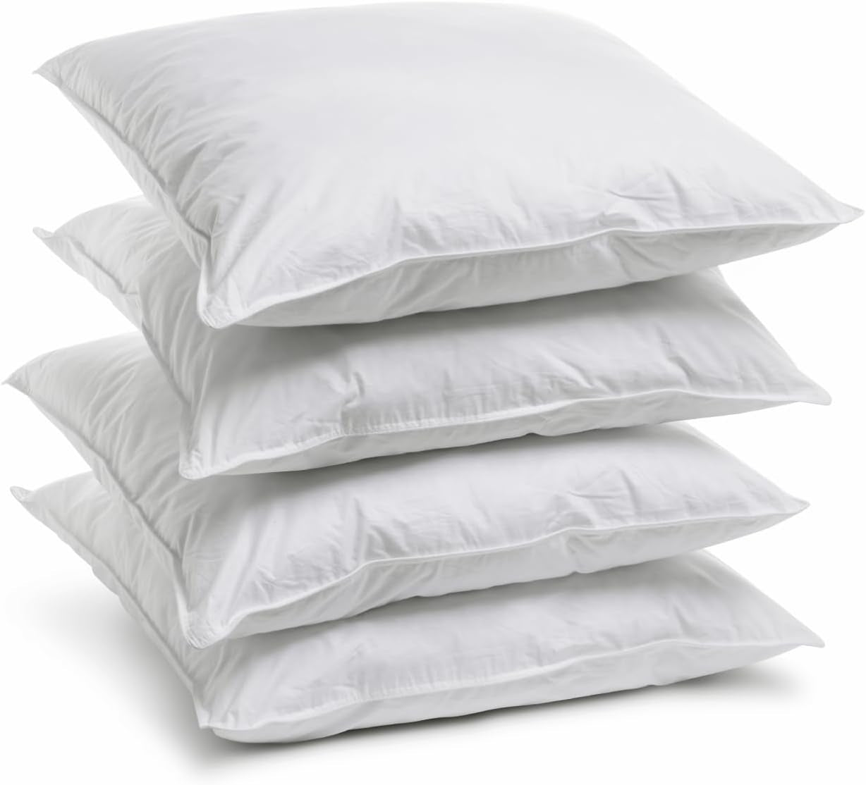 Bleu Câlin Home Collection Set mit 4 Kissen Cliniguard Anti-Milbe Weiß 60X60 cm Standardkissen Naty Shop Set mit 4 Kissenbezügen