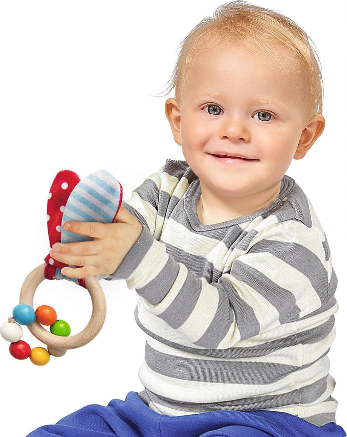 Eichhorn 100017045 - Baby-Starter-/Geschenkset mit Maraca, Spielzeug mit Sound und Spielzeug mit Hasenmuster, 3-teilig, ab 3 Monaten Toys Bebe Naty Shop