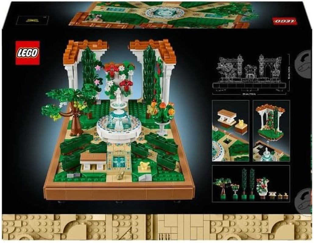 LEGO Icons Fountain Garden – Miniatur-Bauset für Erwachsene mit Blättern, Zypressen, Bäumen, Ranken, Blumen – Kreative Geburtstagsgeschenkidee, Einweihungsgeschenk für Frauen, Männer – 10359 Bausets Beuche den LEGO-Store