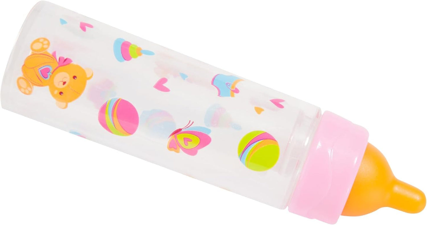 Bayer Design 79201AE Magic Bottle, Milchflasche, Trinkflasche, Puppenzubehör, weiß und orange