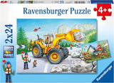 Ravensburger Puzzle für Kinder – 07802 Bagger und Forsttraktor – Puzzle für Kinder ab 4 Jahren, mit 2X24 Teilen Puzzle Naty Shop Single