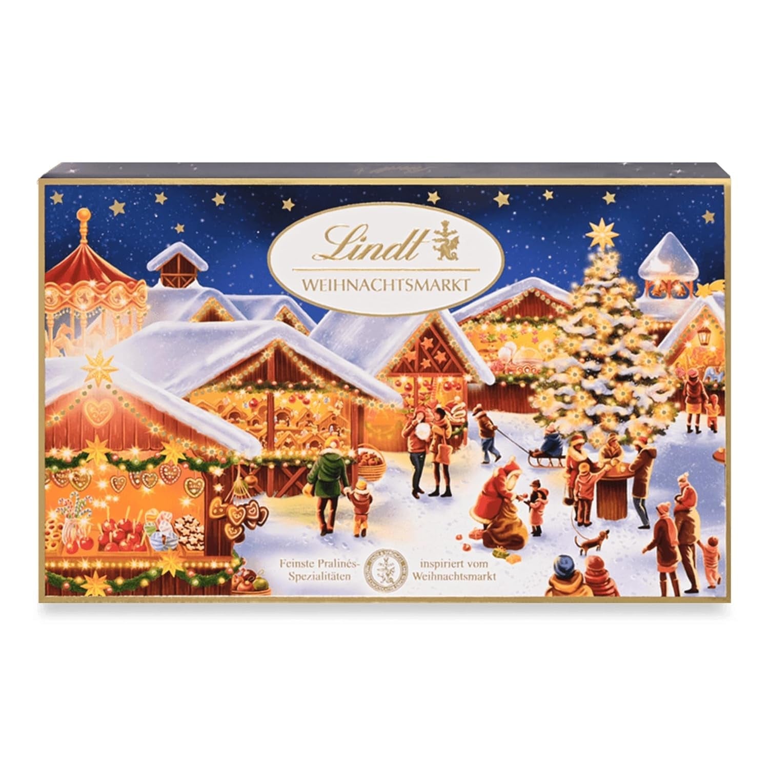 Lindt-Schokolade | Schachtel Weihnachtspralinen | 200g Verschiedene Weihnachtspralinen umhüllt von feinster Vollmilchschokolade | Schokoladengeschenk zu Weihnachten