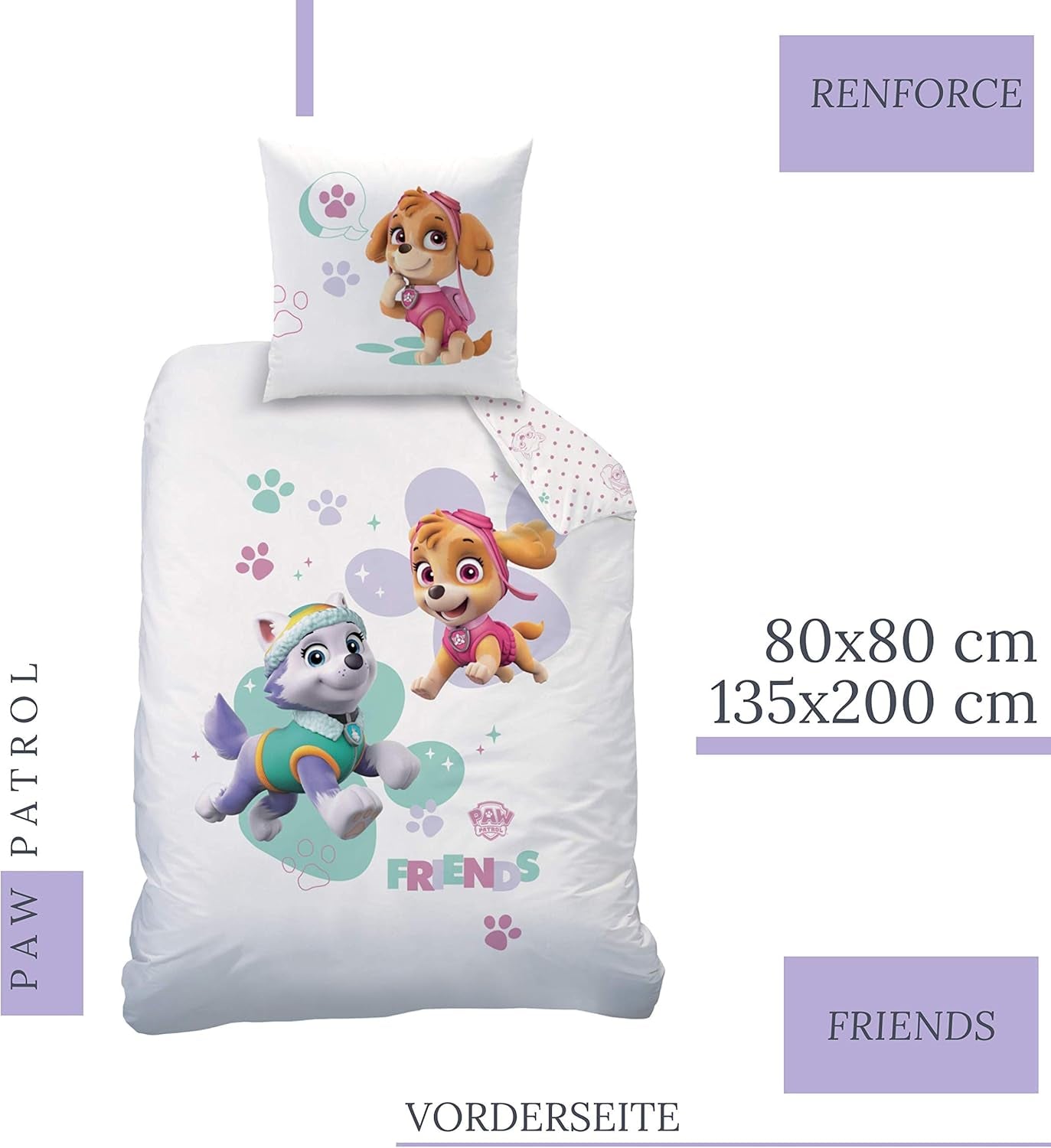 Paw Patrol Bettwäsche, 2 Stück, für Mädchen Bettwäsche – Kinder Naty Shop