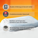 TEMPUR EASE Memory Foam-Schlafkissen, ergonomisches Nackenstützkissen für jede Schlafposition, fester Halt, 50 x 31 x 10/5 cm, weiß Naty Shop Standardkissen