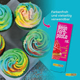 Decocino Neon Lebensmittelpaste Rot – Hochdosierte Lebensmittelfarbe – Zum Einfärben von Kuchen, Muffins, Cupcakes – Geschmacksneutral