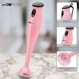 Clatronic Stabmixer/Pürierstab/Blender/Stab-Mixer/Stick/Mixstab SM 3577; Edelstahl-Schlagmesser; Für Smoothie, Kürbispüree, Babybrei, Milchshake; Mit Mixbehälter (500 ml); 180 Watt; Pink Kitchen Naty Shop
