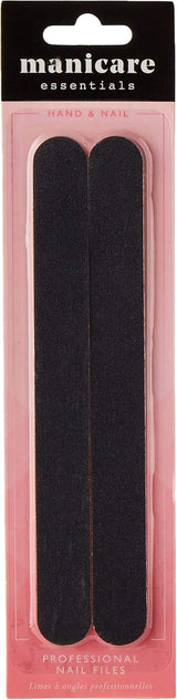 Nagelfeile, gefüttert, natürliche und künstliche Nagelfeile, doppelseitig, mittlere Körnung, stark, robust, für Zuhause, Salon, professionelle Maniküre und Pediküre, 2 Stück