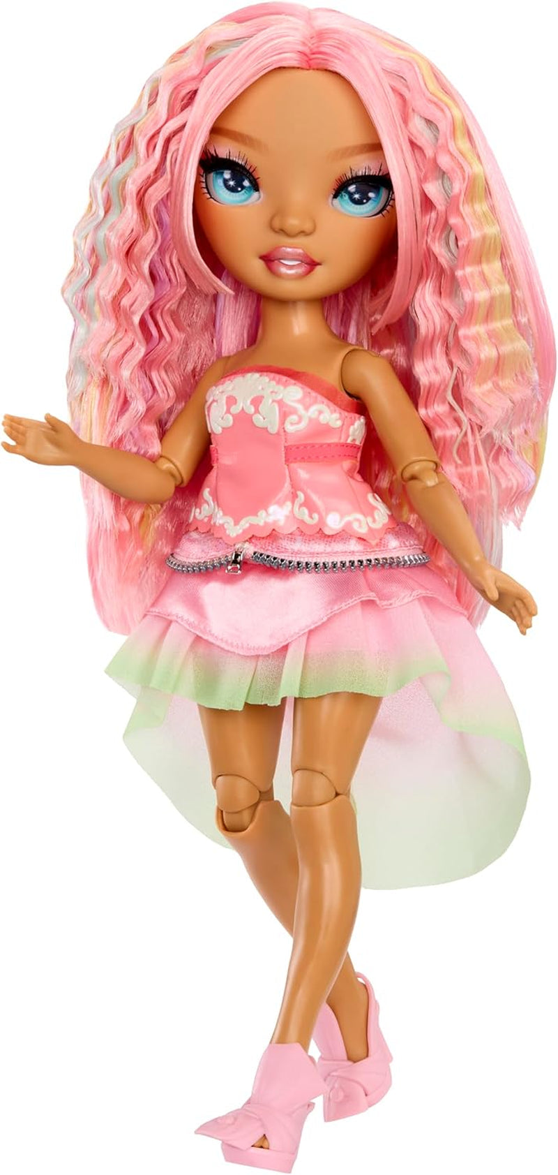 Rainbow High Be Dazzling – Adeline Rose – 28 cm große rosa Modepuppe mit Dekorationswerkzeug, funkelnden Edelsteinen und Styling-Zubehör