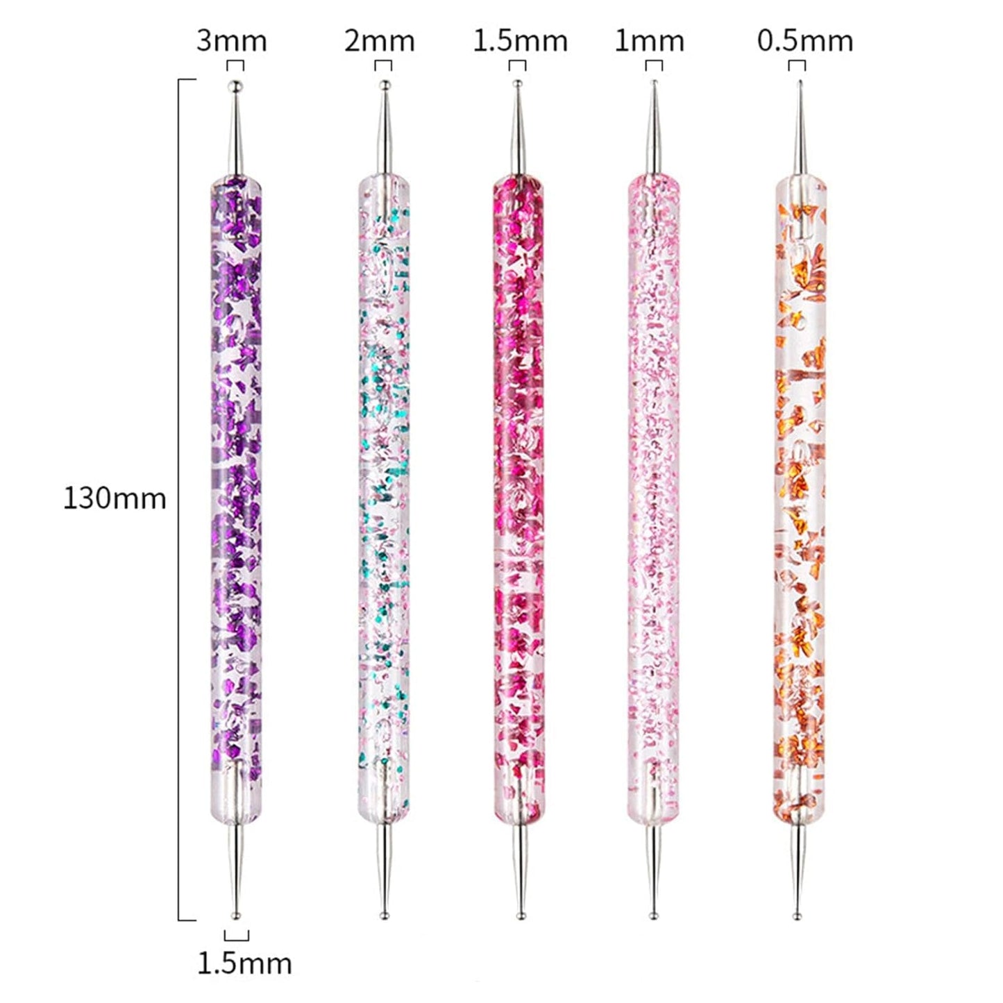 31-teiliges professionelles Nagel-Pinsel-Set, Nagelpinsel mit zwei Enden, Pinsel für Gelnägel, Acryl-Nagelkunststift, Nagelkunst-Dotting-Tools, Nagelpinsel für DIY-Nagelkunst-Salondesign