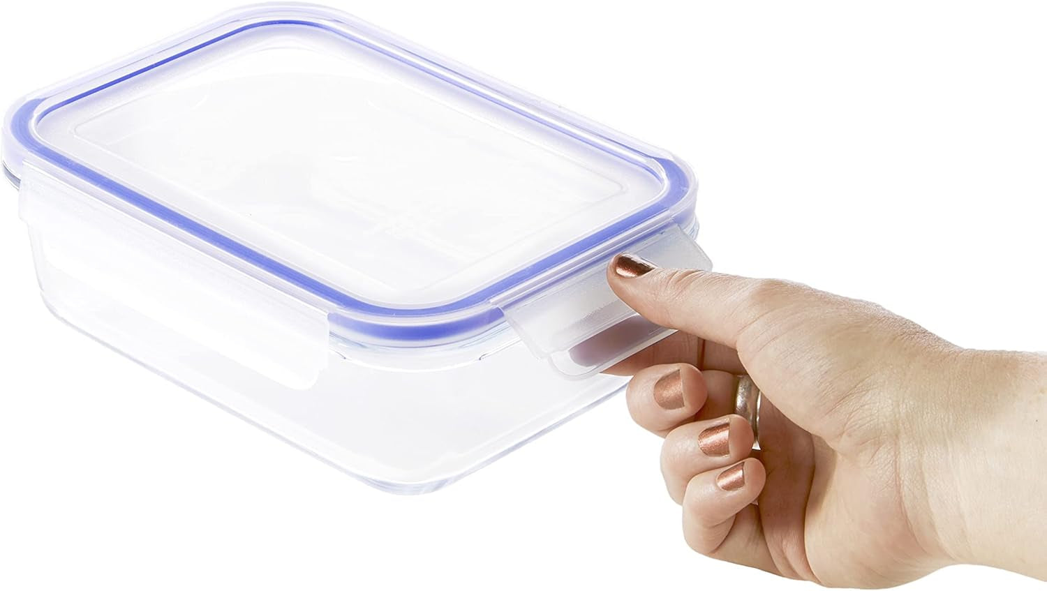 Amazon Basics Lebensmittelbehälter aus Glas mit Deckel, 20er-Pack (10 Behälter + 10 Deckel), BPA-frei, durchsichtig, blau, Aufbewahrungsboxen für Lebensmittel, Naty Shop