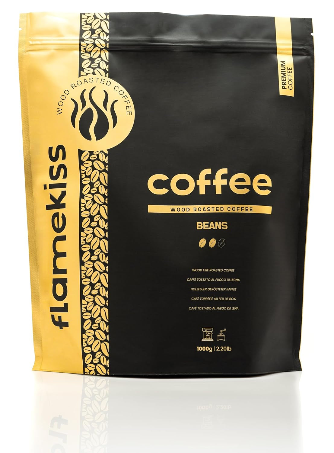 Kaffeebohnen 1 kg – Hochwertige Arabica- und Robusta-Espressobohnen, handgeröstet über einem Holzfeuer für ein reichhaltiges und aromatisches Kaffeeerlebnis aus ganzen Bohnen