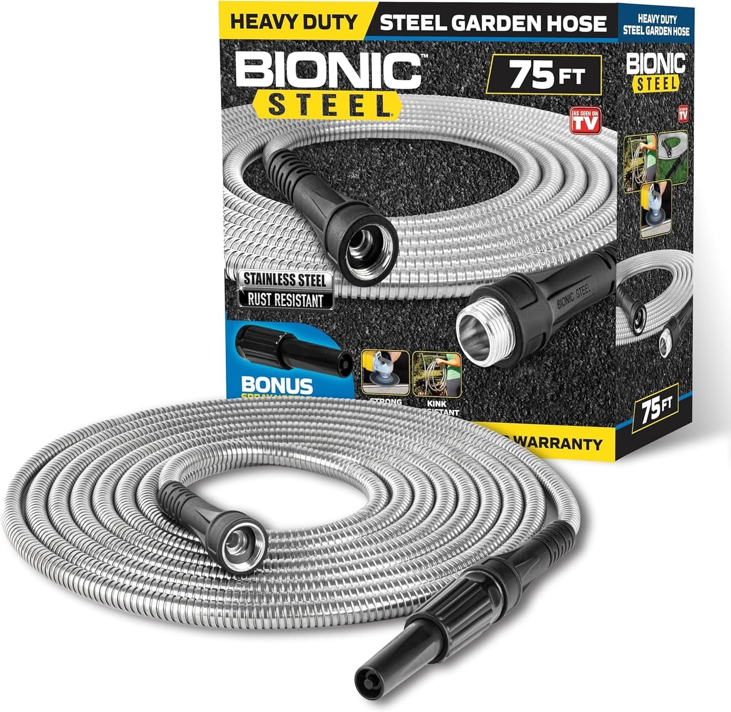 30 m Gartenschlauch, 304 Edelstahl-Wasserschlauch, 30 m flexibler Schlauch, umweltfreundlich, ultraleicht und langlebig, reißfest, einfach aufzuwickeln, 500 PSI
