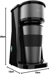 Cecotec Coffee 66 Drop & Go Espressomaschine mit Thermokaraffe, 700 W, Fassungsvermögen 420 ml, versiegelter Auslauf, Permanent- oder Papierfilter, automatische Abschaltfunktion, Behälter mit Fenster