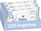BIOLANE – Baby-Feuchttücher mit Wasser – 225 Tücher – 3 x 75 Stück – sanfte und effektive Reinigung – ab der Geburt – französische Qualität