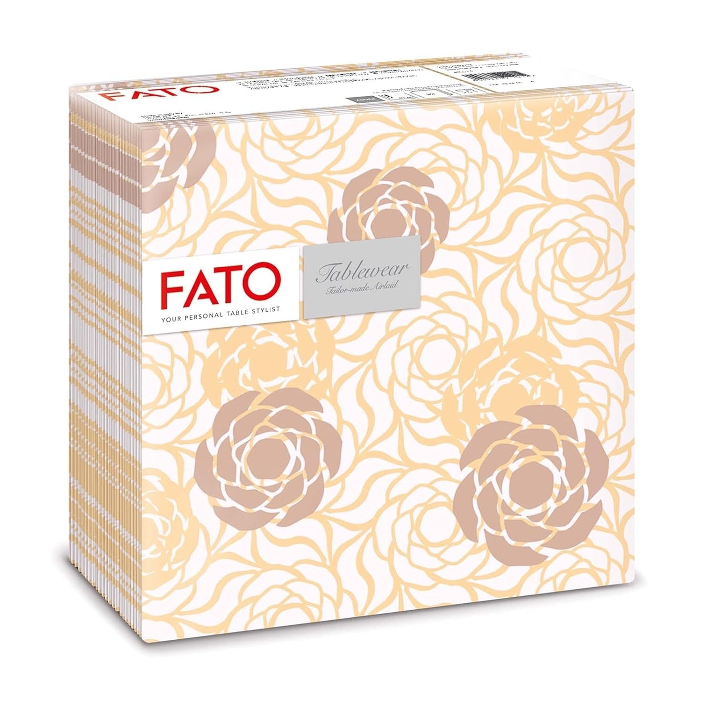 Fato - Trockenpapierservietten, Airlaid, Textileffekt, Packung mit 50 Servietten, 40X40 gefaltet im 4er-Format, Tropicana Decor