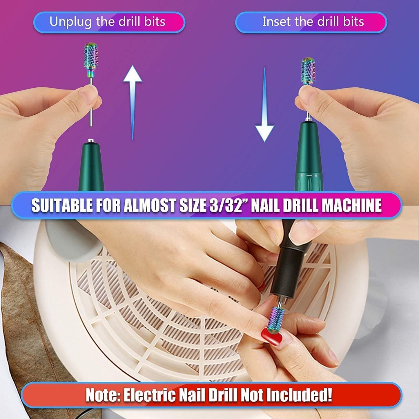 Depvko 30 Stück Nagelfräser Aufsätze Bits, 3/32'' Keramik Bohrer Für Nägel Acryl Diamant-Nagelhaut-Efile-Hartmetall-Retferner Für Zuhause Salon Gel, Maniküre Pediküre-Werkzeuge (Inklusive 3 Etueln)