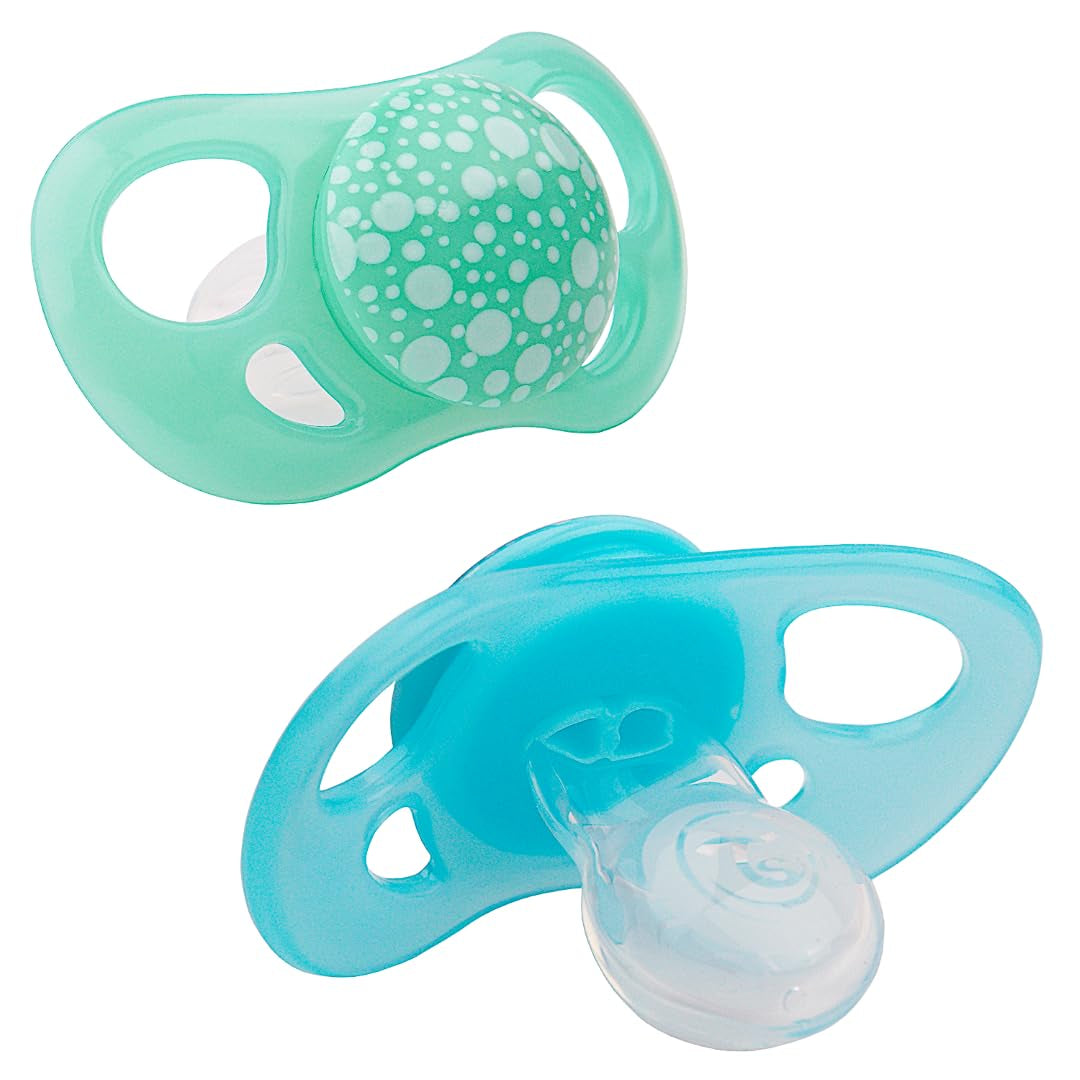 Twistshake Baby-Schnuller – 2er-Pack | Kieferorthopädische Form | Ultraleicht | Weicher Silikonsauger | BPA-frei | Geeignet für Babys ab 6 Monaten | Blaugrün