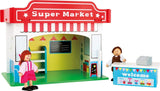 Small Foot 10852 Spielhaus Restaurant aus Holz, mit 2 Puppenfiguren, Zubehör und abnehmbarem Dach, ab 3 Jahren Puppenhäuser Naty Shop Supermarkt