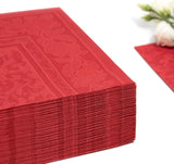 50 Premium-Servietten „ROYAL Collection“ 1/4-Falz 40 cm x 40 cm rot hochwertig „Ornamente“ (2er Pack)