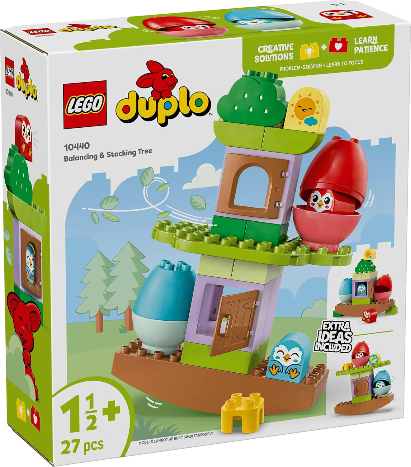 LEGO DUPLO Baum zum Balancieren und Stapeln, Entwicklungsspielzeug, Bauset für Kinder ab 18 Monaten, Kreativspielzeug für Kinder, Lernspielzeug mit 2 Spielzeugvögeln 10440 Bausets Besuchen Sie den LEGO-Store