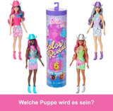 Barbie Color Reveal Puppe und Zubehör mit 6 Überraschungen, Disco Star-Serie mit metallischem Glitzer und farbwechselndem Oberteil (Stile können variieren), JCP01, 32 cm