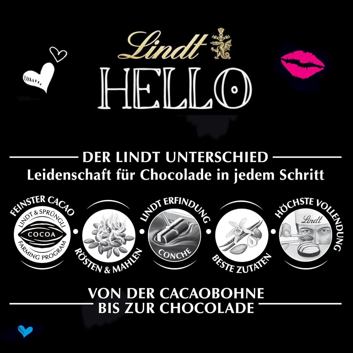 Lindt Hello Cookies & Cream Chocolate | Riegel 100g | Milchschokolade mit Keksen und Sahnefüllung | Schokoriegel | Schokoladengeschenk