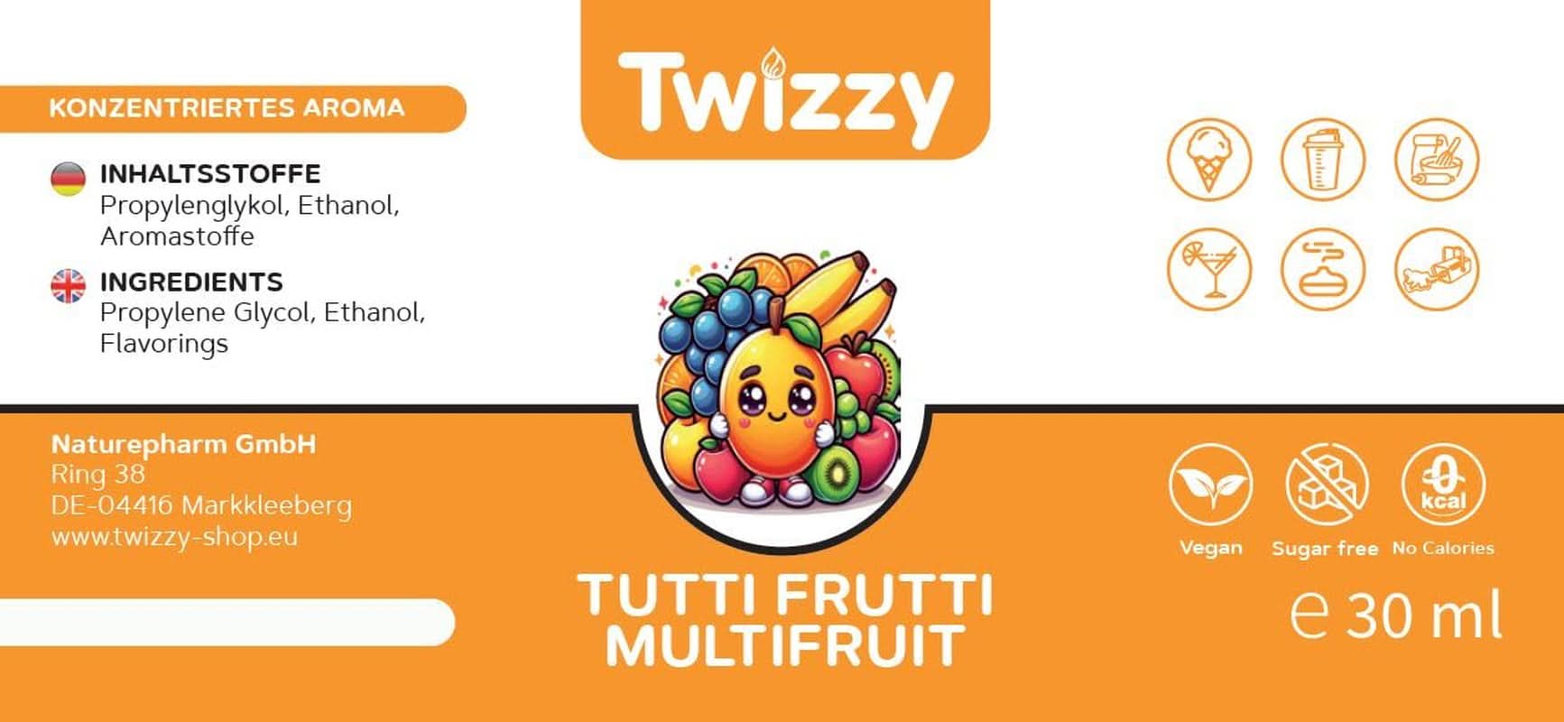 Twizzy Konzentriertes Tutti Frutti Aroma, 30 ml Aromen Naty Shop