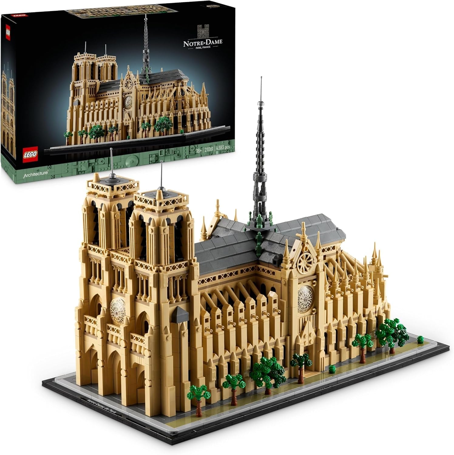 LEGO Architecture Notre-Dame De Paris, Sammlerstück für Erwachsene, Frankreich-Souvenir, Geschenk für Frauen, Männer, Weltenbummler und alle Geschichtsbegeisterten, Architekturmodell 21061 Bausätze Besuche den LEGO-Store Standardtitel