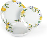 Excelsa Lemon Geschirrset, 18-teilig, Porzellan, Weiß/Zitrone