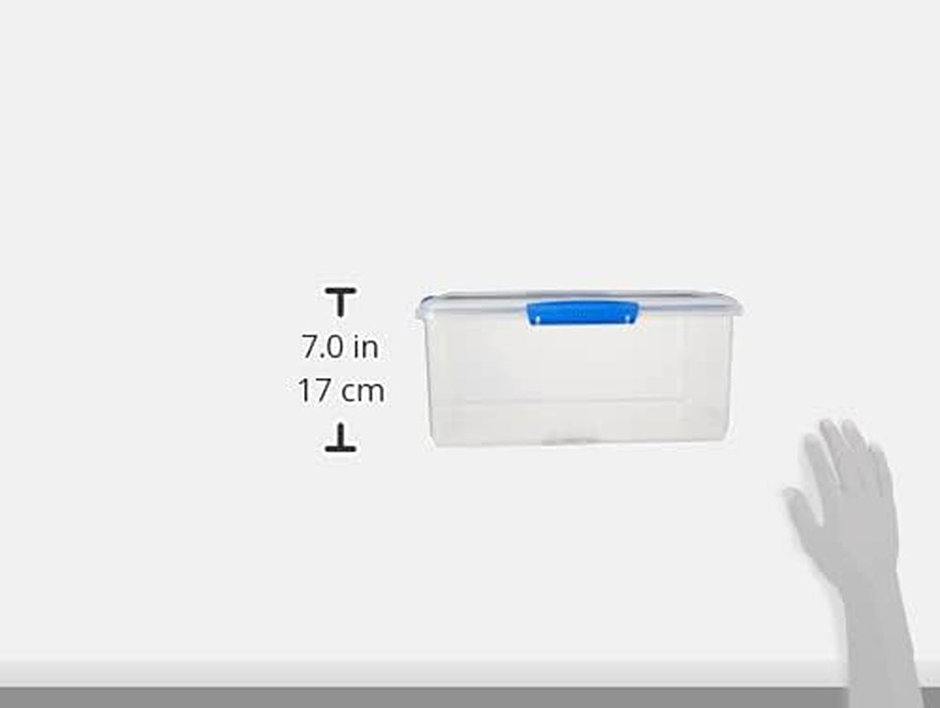 Glas zur Aufbewahrung von Lebensmitteln KLIP IT System | 9,67 l | stapelbares und luftdichtes Vorratsglas mit Deckel, geeignet für Kühl-/Gefrierschrank | BPA-freier Kunststoff | blaue Klammern | 1 Stück (4er-Pack) Naty Shop Lebensmittelaufbewahrungsboxen
