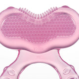 Nuby Teethe-eez Beißring aus weichem Silikon | Zahnungshilfe aus Silikon mit strukturierter Oberfläche zum Massieren des Zahnfleisches | Inklusive Hygienebezug | Rosa | Ab 3 Monaten